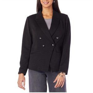 G by Giuliana Sandwash Scuba Blazer Double Breasted Black Size XS NWT